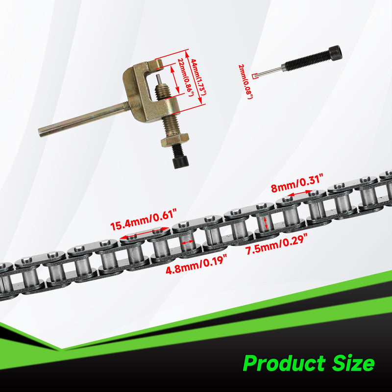 T8F Chain 134 Link Drive Chain Breaker Compatible with SYX Moto 50cc Dirt Bike Mototec SSR X-pro Coolster 47cc 49cc 2 Stroke Engine Pocket Rocket Pit Bike Mini ATV Quad 4 Wheeler Go Kart Parts A-silver