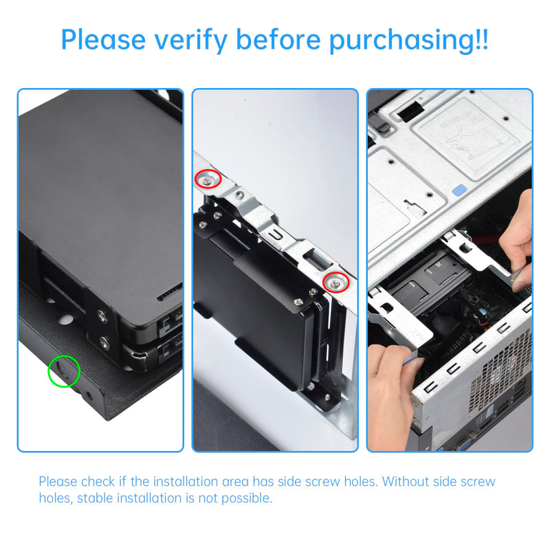 ELUTENG Double-Deck HDD SSD Mounting Bracket 2 Pack 2.5" to 3.5" Hard Drive Adapter with SATA Cable and Power Splitter Cable Dual SSD Mounting Bracket Compatible with 2.5 to 3.5 Drive Bay