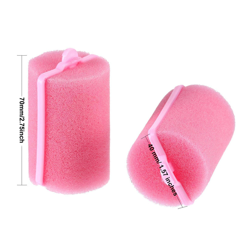 VABBHK 18 Pieces Sponge Hair Rollers 40 mm Soft Foam Hair Styling Curlers Large Size Hairdressing Curlers for Women and Kids (40 mm)