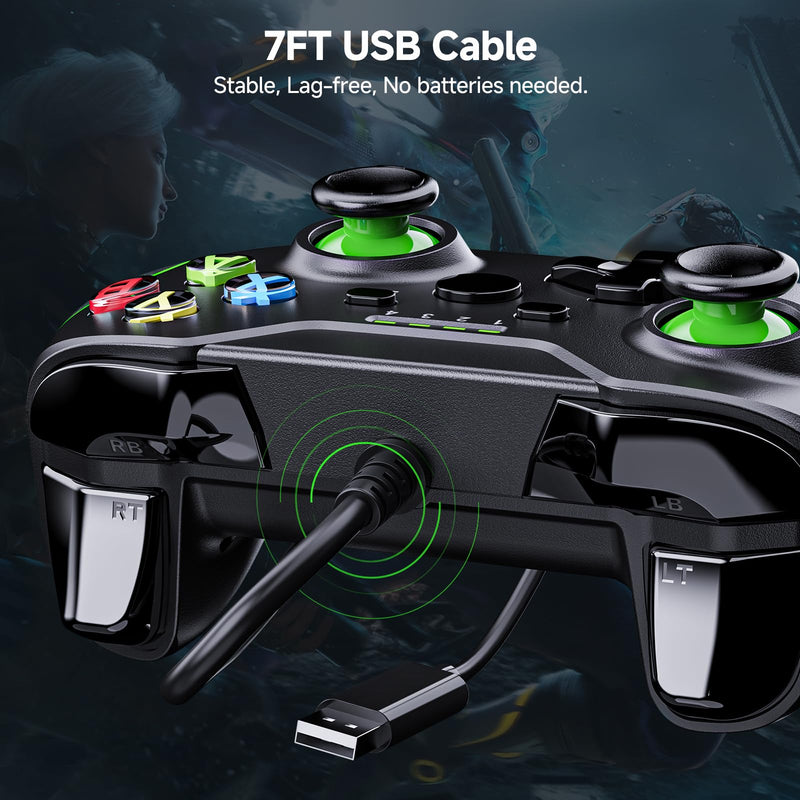 YAEYE Wired Controller for Xbox Series X|S, USB Gamepad with Dual Vibration, 3.5mm Audio Jack, Game Controller for Xbox One/One X|S Compatible with Windows 10/11 PC - Black