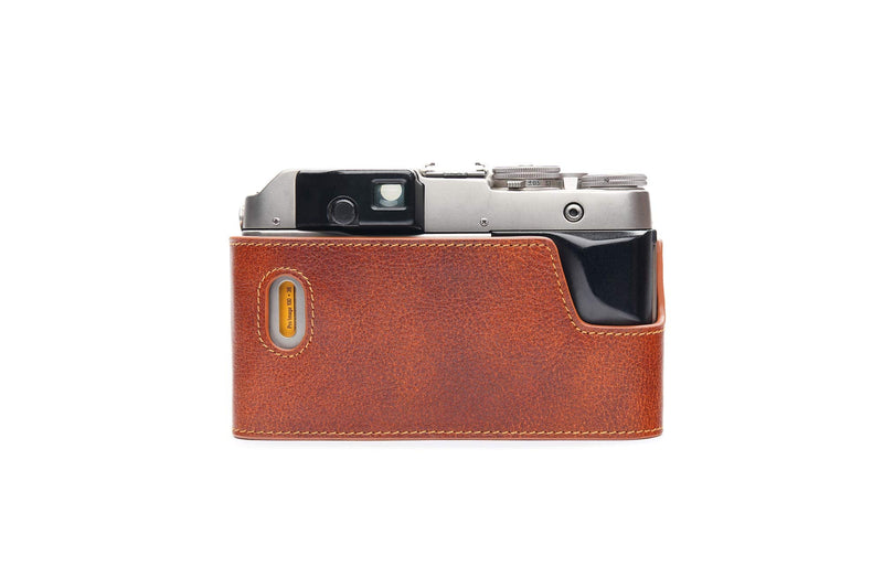 Contax G1 Case, BolinUS Handmade Genuine Real Leather Half Camera Case Bag Cover for Contax G1 Camera with Hand Strap (LavaBrown) LavaBrown
