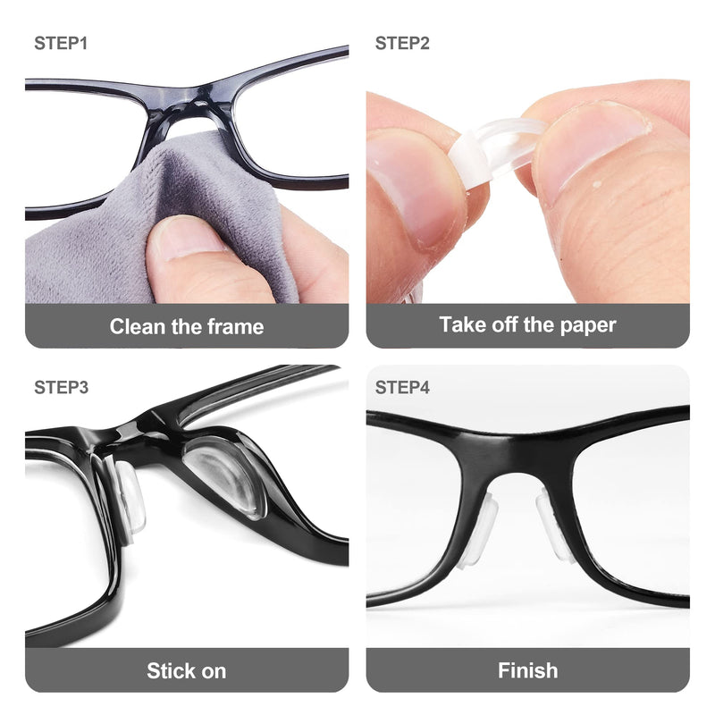 Eyeglass Nose Pads, 3.5mm Thickness Adhesive Anti Slip Glasses Nose Grips with Air Bag for Sunglasses Eyeglasses Reading Glasses (5 Pairs, Clear) 5 Pairs Clear