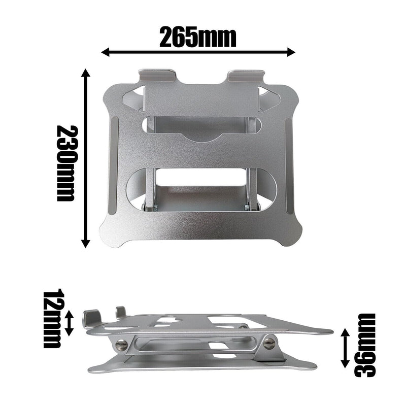 Aluminium Laptop Stand Adjustable Notebook Portable Tray Lazy Computer Desk up to 16 inches Portable Laptop Riser Holder Mount Compatible