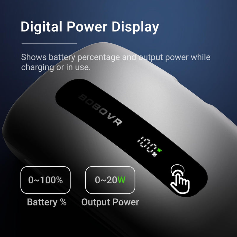 BOBOVR BM60-1 Battery and Charging Dock Combo, 1 BM60 Magnetic Battery with Power Display, Compatible Only with BOBOVR M3 and M3 Pro+, Not for B2 or B100 Systems (1 Battery + Charging Dock) | 1 BM60 Magnetic Battery with Power Display,Compatible Only w...