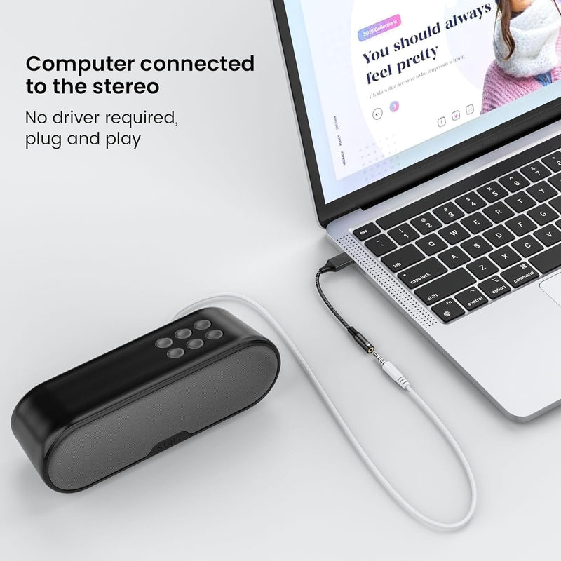 Mizi (2Pack) USB to 3.5mm Audio Jack Adapter, External Sound Card Converter Compatible with Headset, PC, Laptop, Mac, Desktops, Linux, PS4 and More Devices - Black