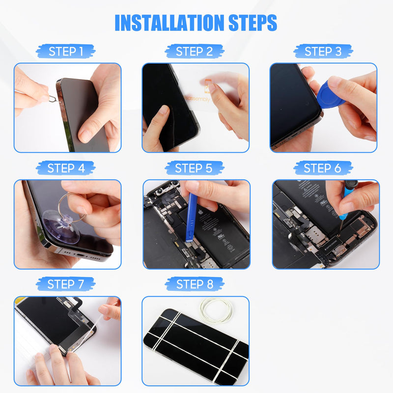 Incell LCD Digitizer Screen Assembly for iPhone 13 Pro Max 6.7 Inch | Complete DIY Repair Kit with Adhesive & Tools, Fits Model A2484 A2641 A2643 A2644 A2645 6.7'' For iPhone 13 Pro Max