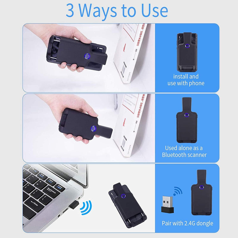 Symcode Portable Barcode Clip with Bluetooth - 1D 2D QR Bar Code Reader, PDF417, Data Matrix, Maxicode, Wireless Connect