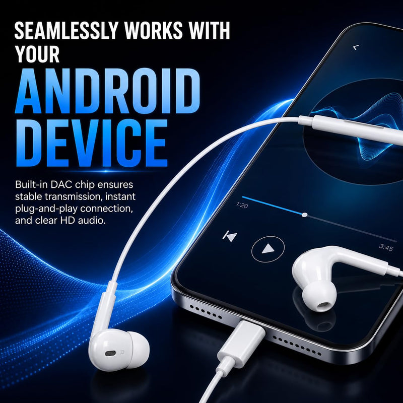 2Pack Earbuds Wired USB C Headphones for iPhone 17 16 15 Pro Max 15 16 Plus | USBC in- Ear Buds Type C Earphones with Microphone & Volume Control HiFi Stereo Noise Cancelling
