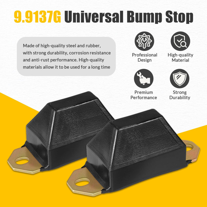 9.9137G Universal Bump Stop Leaf Spring Bumper Kit, fit for Jeep, SUVs and Trucks, for Jeep CJ5 (1976-1983), for Jeep CJ7 (1976-1986), 2-PACK