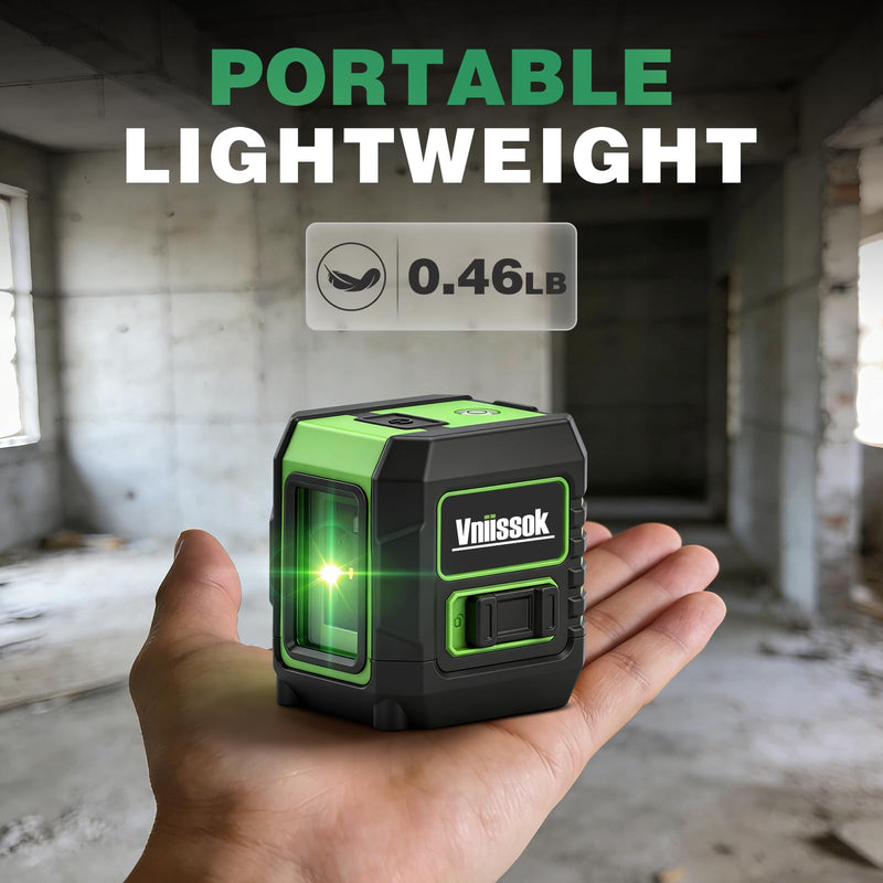 Laser Level 360 Self Leveling, Cross Line Laser with Self-Leveling, Vertical and Horizontal Line,for Construction and Picture Hanging, Horizontal Line leveler Tool (2 line green) 2 Line Green