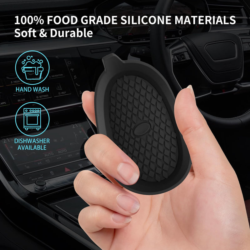ME.FAN Car Cup Holder Coasters [4 Pack] Silicone Cups Mats, Automotive Universal Non-Slip Recessed Interior Accessories Black 4 Pack-black