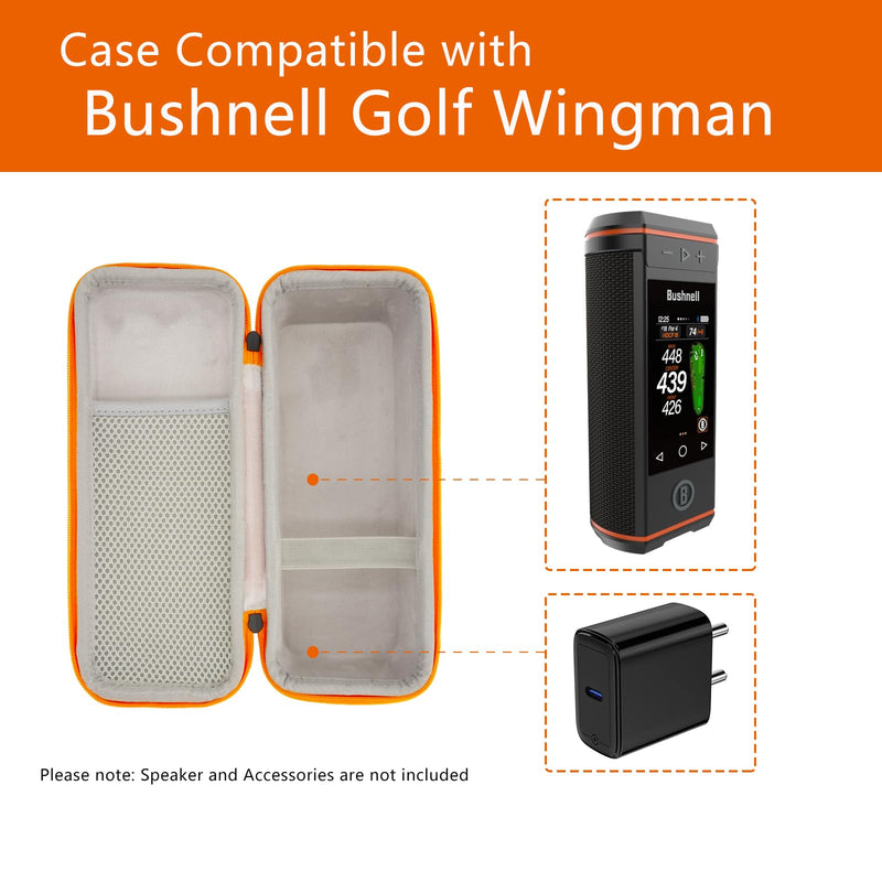 Case for Bushnell Golf Wingman HD GPS Speaker Golf Speaker Bag | Portable Waterproof Shockproof Speake Case Orange