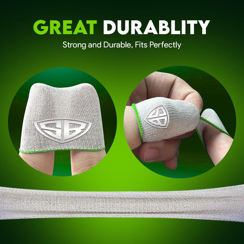 Silver Fiber Thumb & Finger Sleeve for Mobile Game (4 Pieces), Pubg,Cod,Freefire -with Metal Carry Box-Pack of 2 Pair