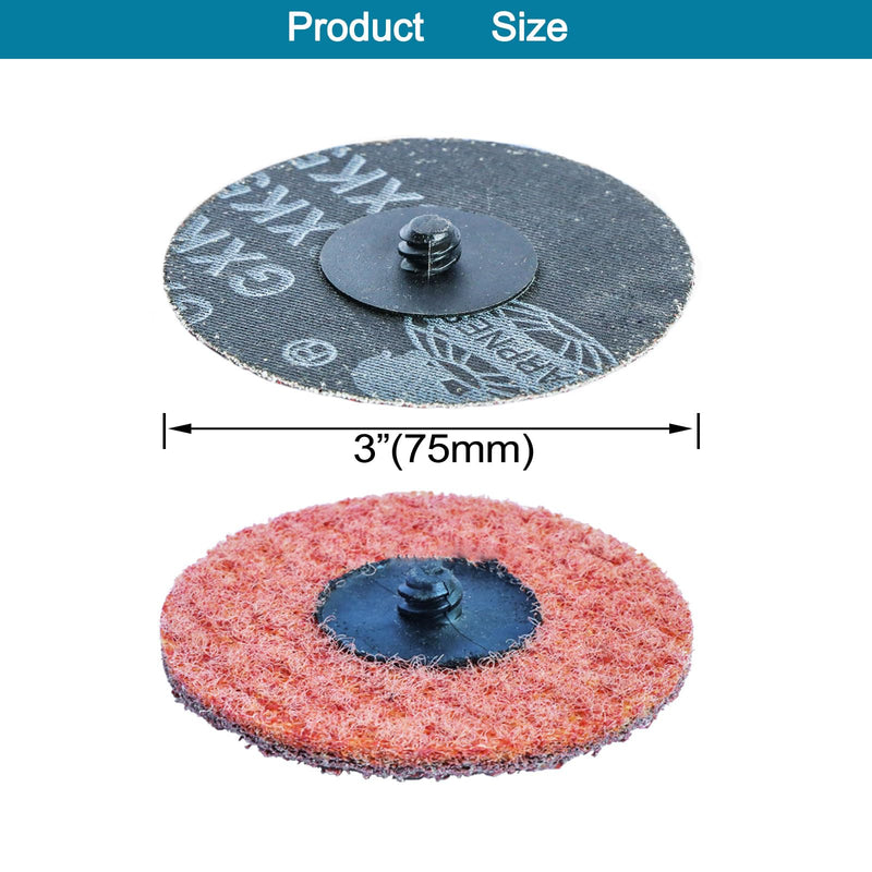 58PCS 3 Inch Quick Change Sanding Disc Set,Surface Conditioning Disc for Die Grinder Surface Prep Strip Grind Polish Burr Finish Rust Paint Removal