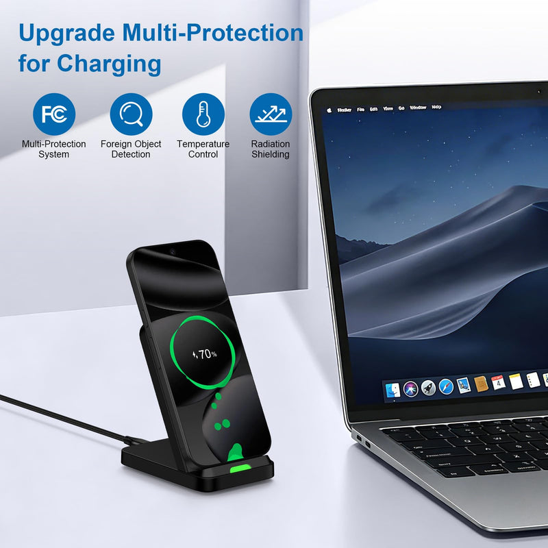 for Pixel 10 Pro Wireless Charger Stand for Google 10a/10Pro XL/10Pro Fold | Wireless Phone Charger Android with 18W AC Power Adapter for Google 9a/9/9 Pro/9 Pro XL/8a/8 Pro/8/7/7a/7 Pro/6/6 Pro/5/4