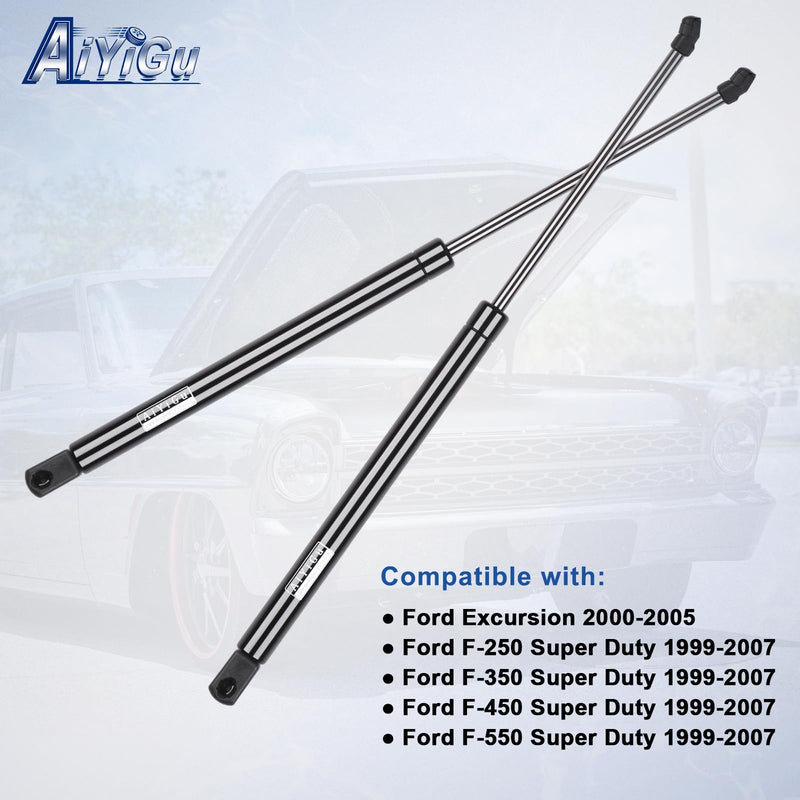 Front Hood Struts Shocks Lift Supports Gas Springs 4339 Compatible with Ford F-250 F-350 F-450 F-550 Super Duty 1999-2007, Ford Excursion 2000-2005 Replaces SG304029 Set of 2 PCS Bracket Bar