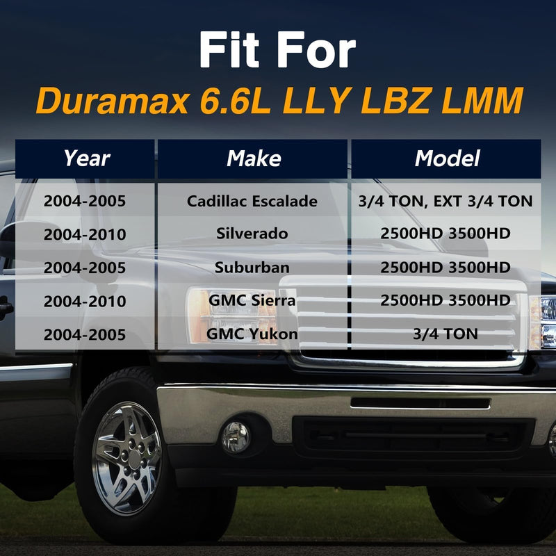 Set of Diesel Fuel Injector Fuel Return line Assembly Compatible with 2004.5-2010 GM Duramax 6.6L LLY LBZ LMM 2004-2010 Sierra Silverado 2500HD 3500HD Replace# 97328733 98062291