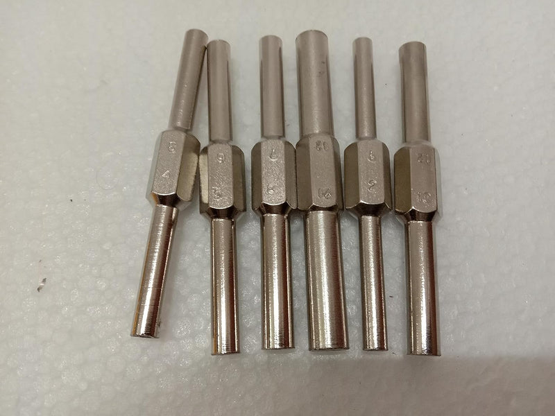 Clock Winding & Let Down Release Tool (Sizes 2.5-5.75mm) - Mainspring Let Down Tool with 6 Key Shafts - Steel (Nickel Plated) with Plastic Handle