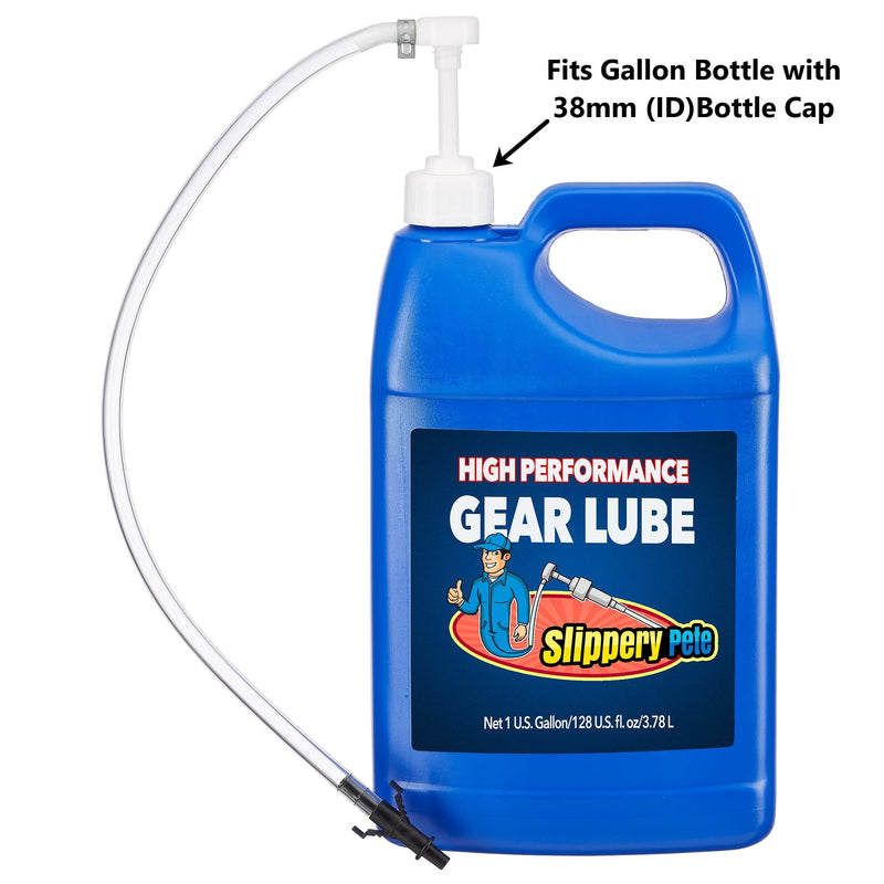 Slippery Pete - Fluid Pump for Wide-Mouth Quart Bottles - 8cc per Pump Stroke and 3rd Hand Adapter, Transfer Gear Oil, Transmission and Differential Fluid (38mm) 38mm
