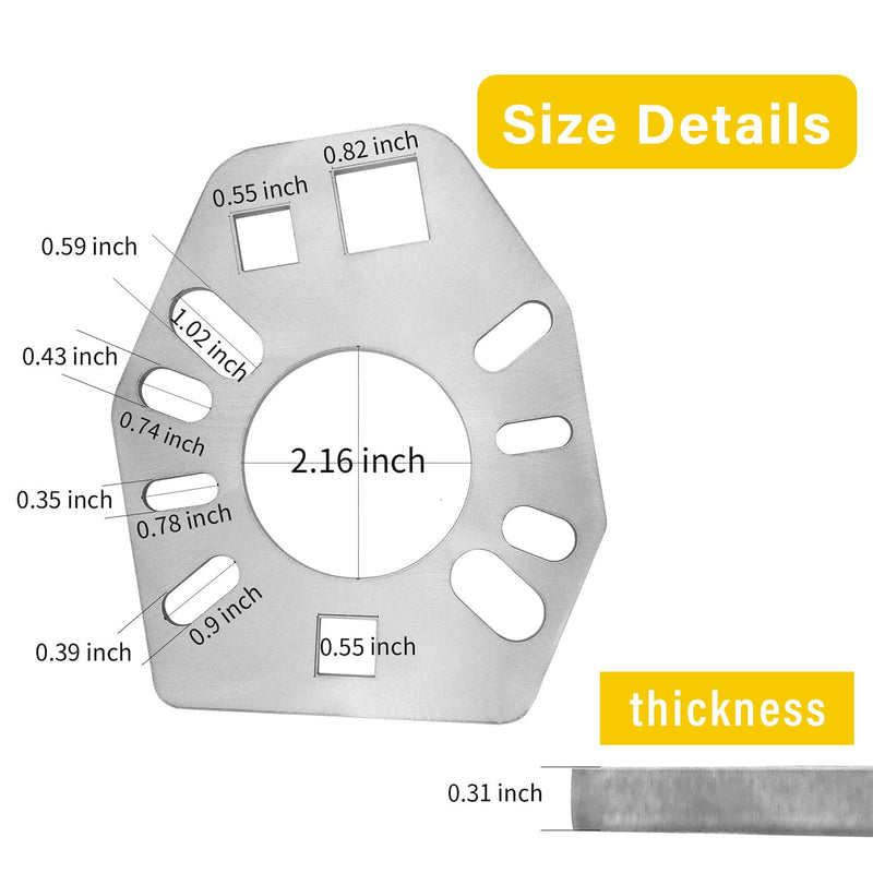 YANWEN Pinion Yoke Wrench Tool -Stainless Steel Extra Strength Puller for Loosening Pinion Flange and Nuts - Extra 1/2" Hole that Fits Most Sockets