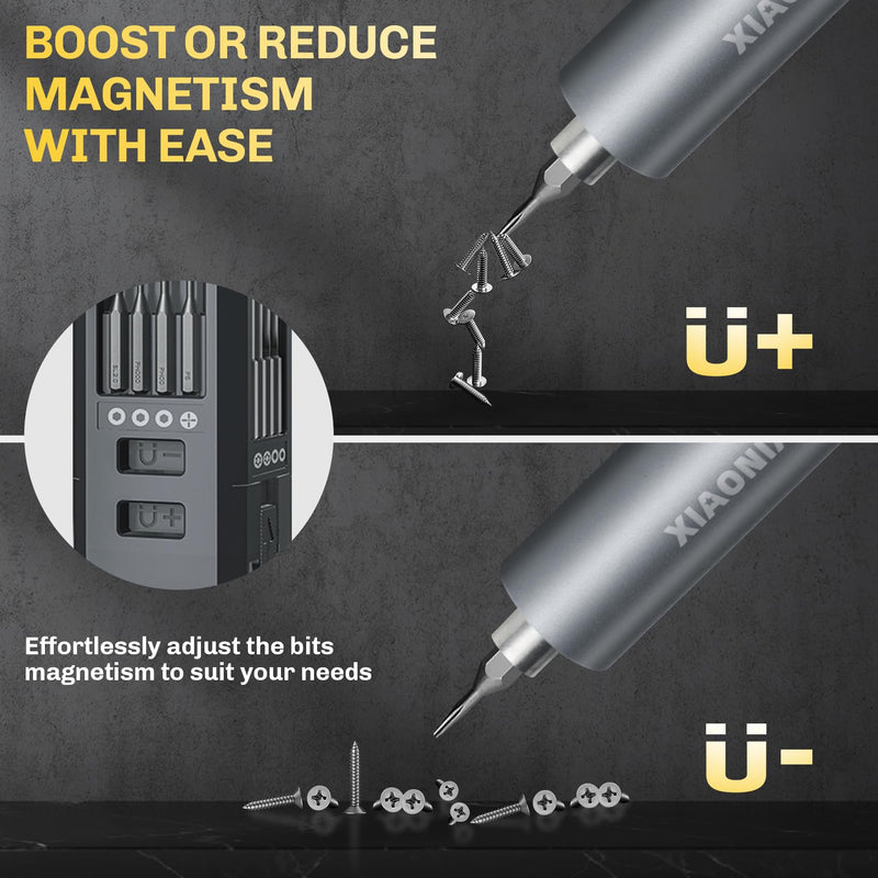 3.7V Precision Electric Screwdriver Set,50 IN 1 Small Power Magnetic Storage Mini Electric Screwdriver Cordless Set USB Charging Repair Tool Kit for Electronics Laptop Phone Camera Glasses Watch Grey - Standard Version