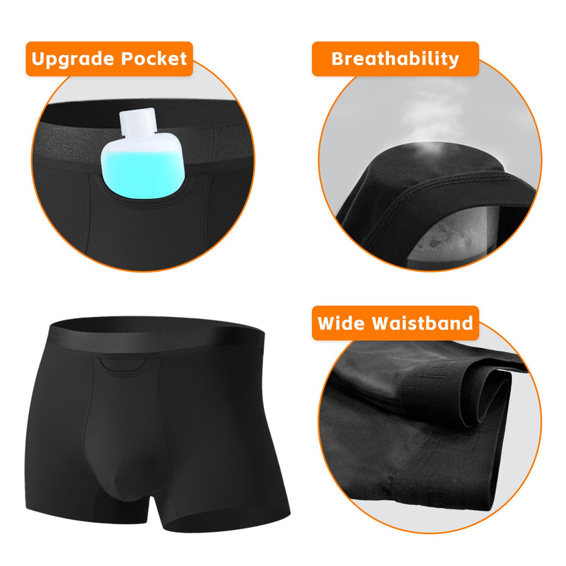 Urine Test Complete Kit - 2 Urine Empty Bottles of 3.5 oz Each, 1 Hi-Stretch Hidden Leg Strap, 10 Temperature Test Strips and 1 Storage Pouch, 1 Lining Pocket Boxer Brief for Travel Testing (L) L