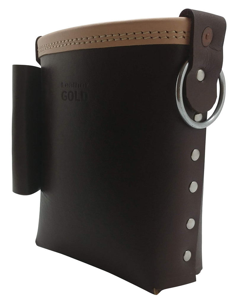 3850-CHOC Bolt Bag with Spud Wrench Holder and Snap Holder | Ironworker Bolt Bag, Medium Size | Premium, Ultra Durable Buffalo Leather | Commercial Grade Sliding Tool Belt Accessory