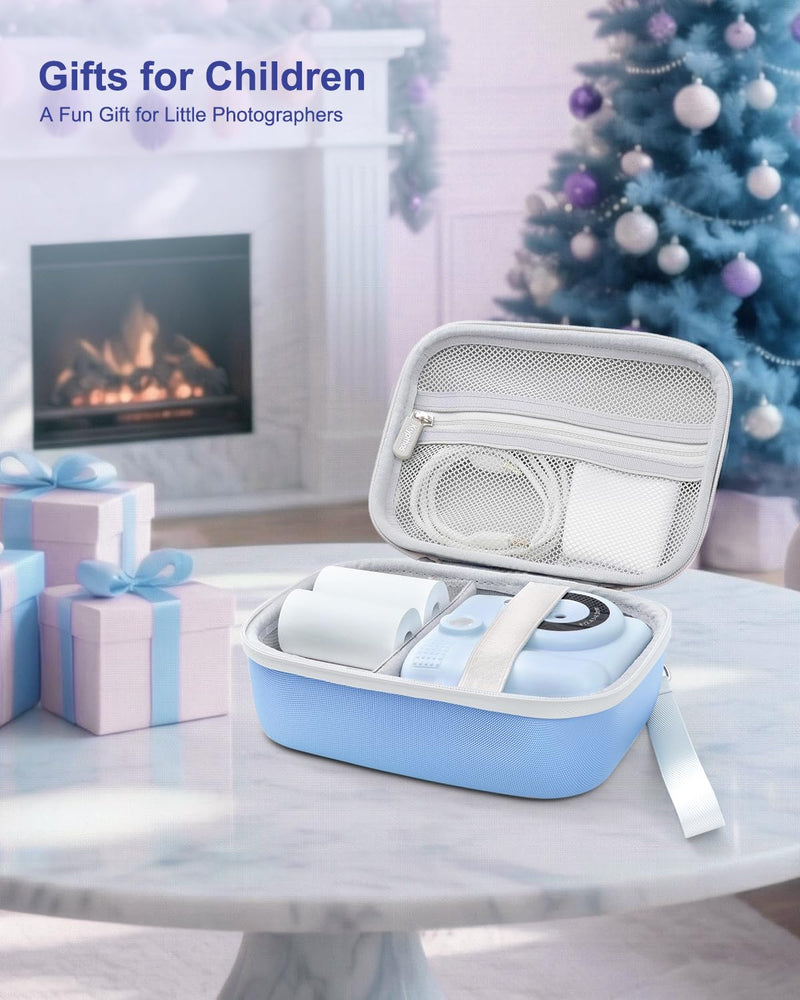 Krypthos Kids Instant Print Camera Case for Dylanto for ESOXOFFORE (Blue) | Compatible with ESOXOFFORE, Dylanto, DUDUDRAGON, Zostuic, Gofunly, Cimizi, Paper Storage, Shockproof, Durable, Easy to Carry Blue