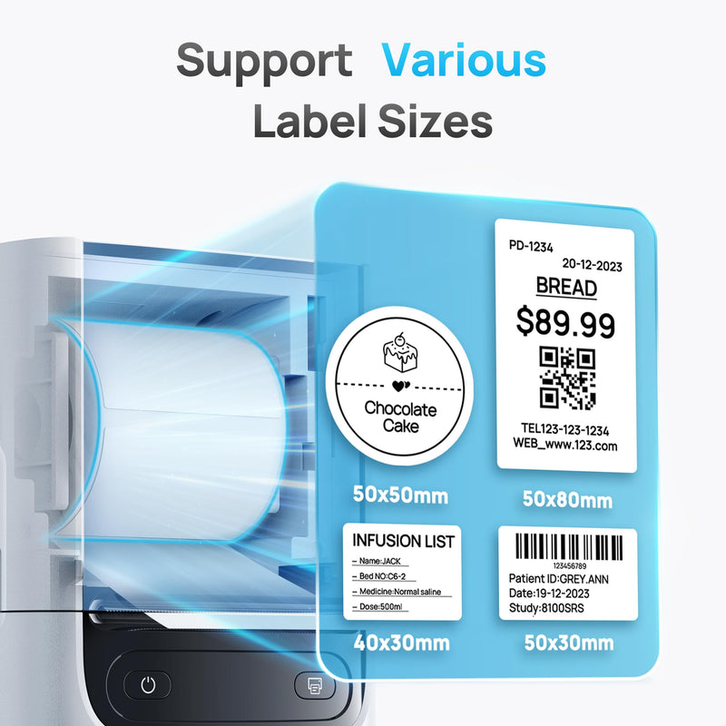 POLONO PM220S Label Maker Machine with Tape, Bluetooth Label Maker, Vanilla | Easy to use, Premium Prints, Inkless, Powerful Connectivity Label Printer with Smart APP for School, Office, Home, Business