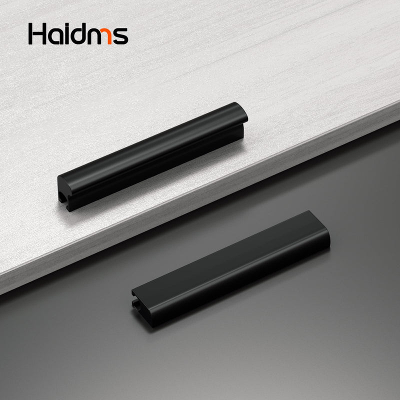 Haidms 10 Pack Adjustable Cabinet Handles Black Cabinet Pulls 1" to 4" (25-102mm) Adjustable Hole Centers Square Drawer Pulls for Kitchen Hardware