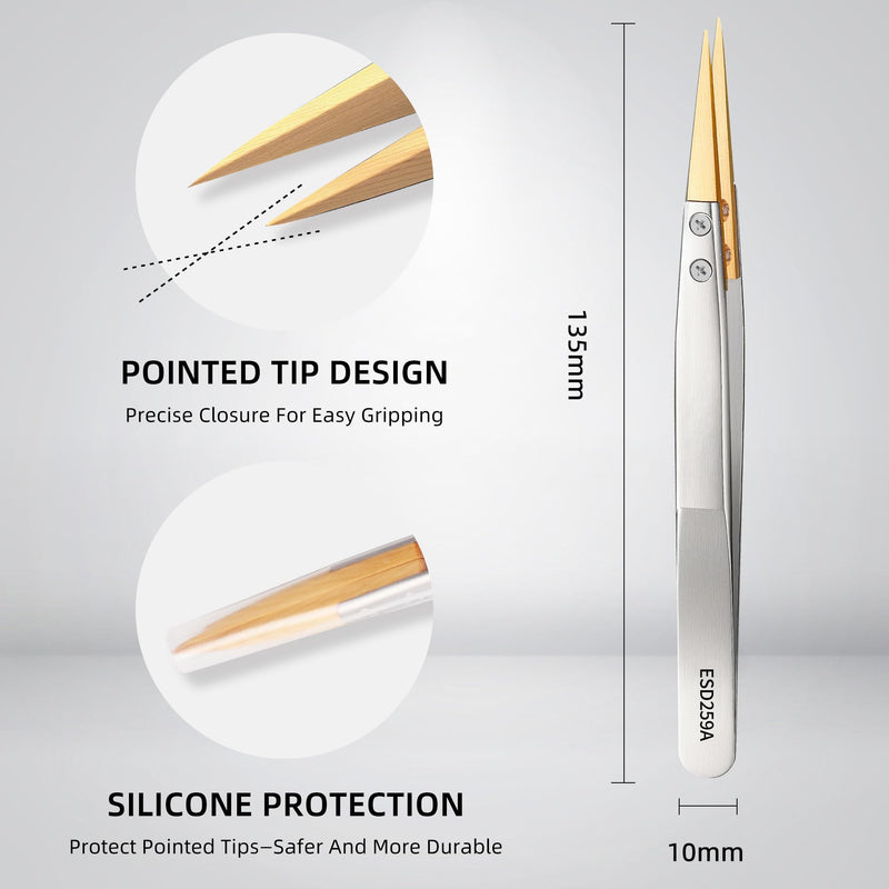 Boxwood Pointed Tweezers Precision Anti-Magnetic Tweezers Lightweight High-End Pointed for Watch Repair Ideal for Watch Maintenance