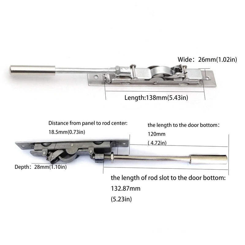 TOGU 2 Pack Lever Extension Flush Bolt Latch Slide Bolt Lock in 6" Concealed Security Door Lock for French Doors,Composite Doors,Wood Doors,Brushed Stainless Steel Finish-6" 6 inch-2pcs