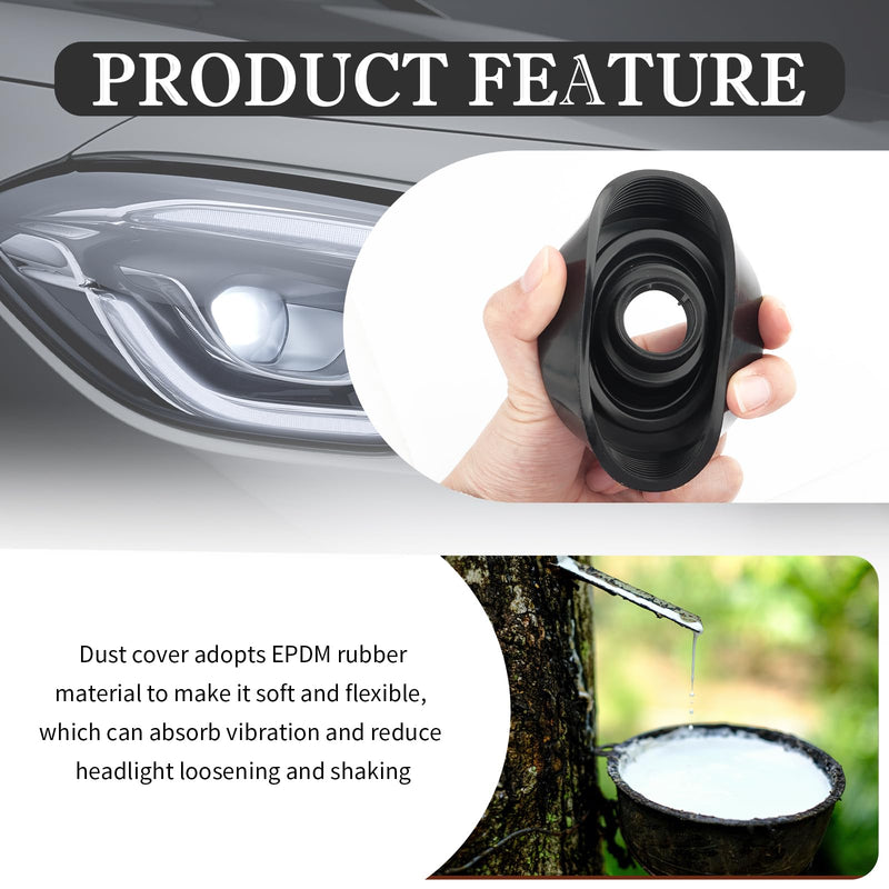 2PCS Car Headlight Dust Cover for H4 Light Bulb,EPDM Rubber Dust Covers for Headlight Dust & Waterproof,Practical Car Accessories Car Headlight Dust Cap Fits Most Vehicles (2.76") 2.76"