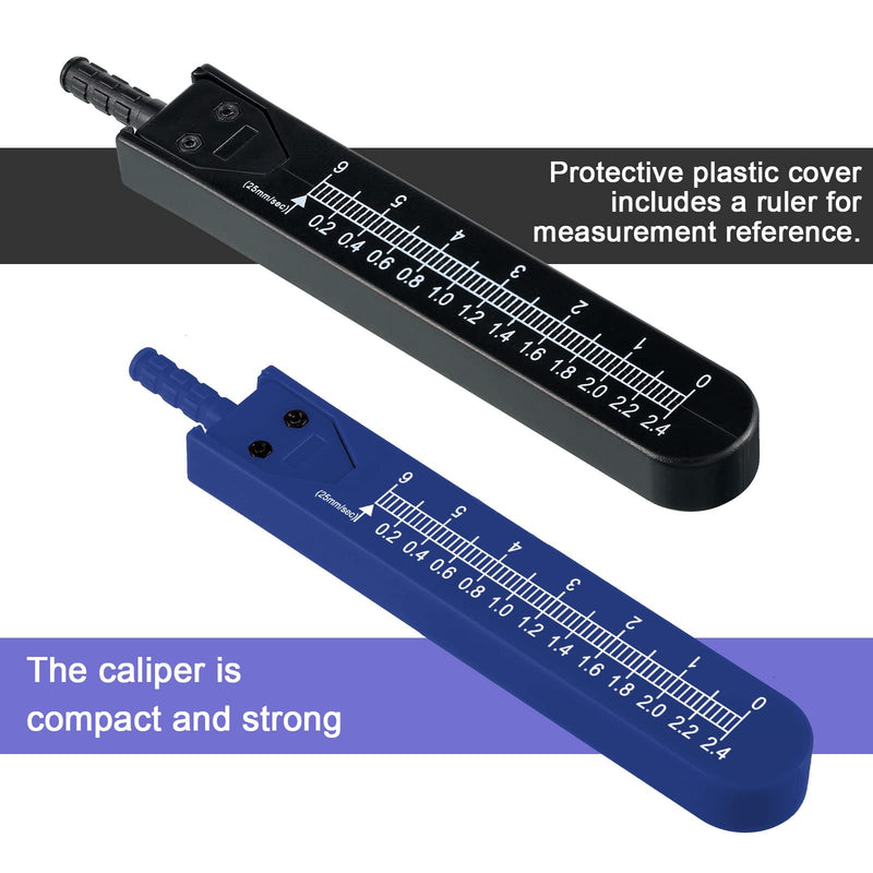 Frienda 2 Pieces EKG Caliper ECG Calipers Measuring Tool with Ruler Electrocardiogram Drafting Divider for Nursing (Black,Blue) Black, Blue