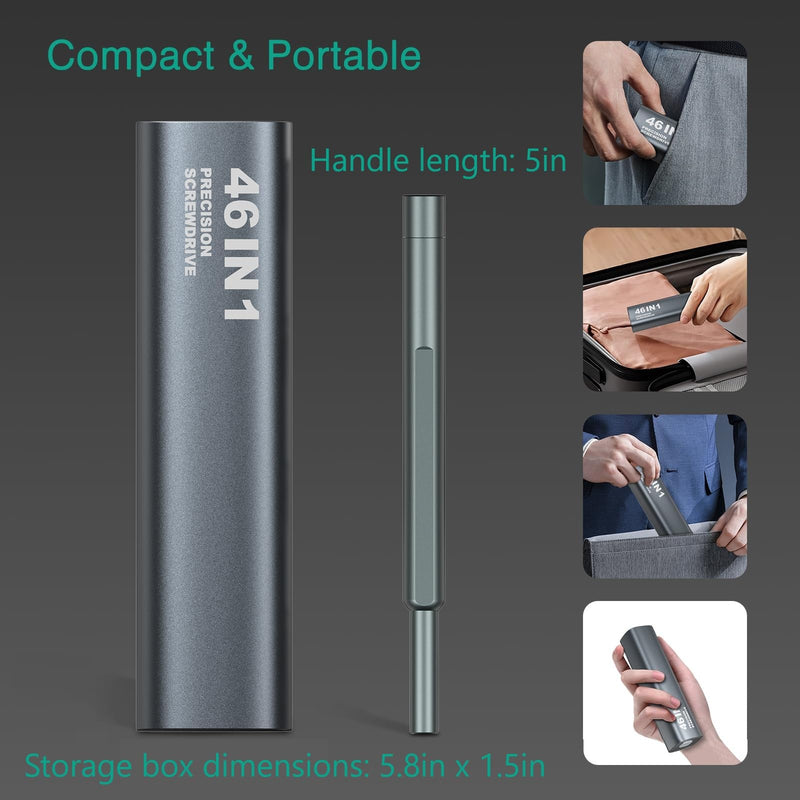 ORIA Precision Screwdriver Set, 46 in 1 Magnetic Screwdriver Set with 42 Bits, Magnetic Storage Case, Electronics Repair Tool Kit for Phone, Laptop, Watch, Eyeglasses