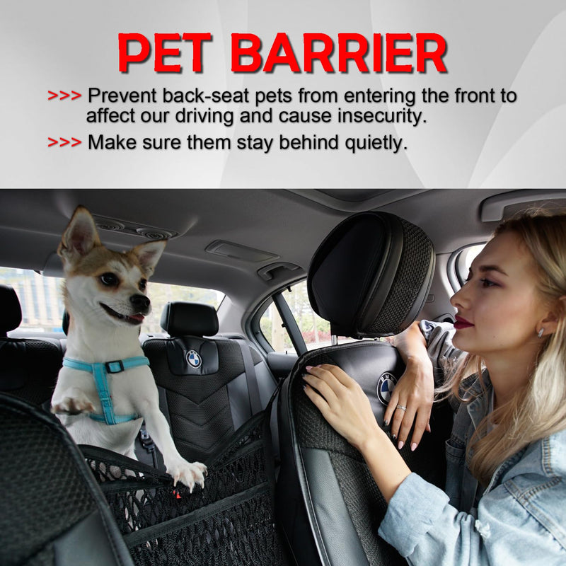 Car Accessories, Car Organizer Storage Between Front Seats, Car Purse Holder, Handbag Holder of 3 Layers Mesh Net Pocket Bag, Backseat Dog Pet Barrier, Patented
