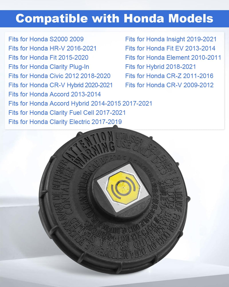 Brake Master Cylinder Tank Reservoir Cap Fits for Honda, Master Cylinder Cap Replace 46662-SLE-J01 46662-SDC-A02 46662-S8A-003