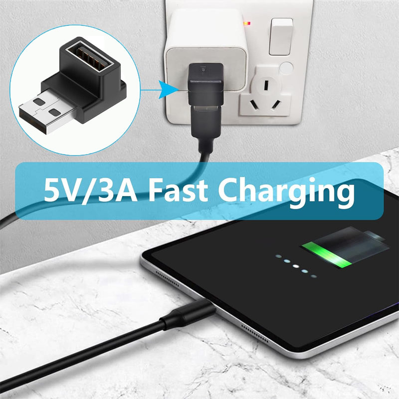 Fidioto 6 Pack 90 Degree USB 3.0 Adapter,Right Angle USB A Male to Female USB L Shape OTG Connector Extender Support Data Sync (5Gbps) or Charge (15W) for PC, Laptop, Mouse, desktops etc