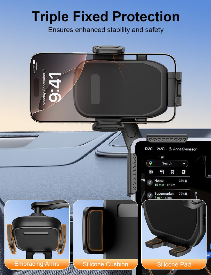 Tesla Phone Mount, 360° Adjustable Universal Tesla Model Y Accessories, Phone Holders for Your car for Tesla Model 3/Y/S/X/Cybertruck Screen, Non-Adhesive for Car Phone Holder Fits All Phone