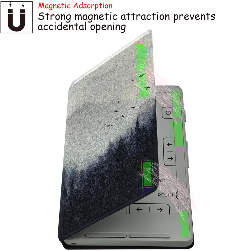 Magnetic Case Compatible with Xteink X4 4.3 Inch E-Book Reader, Ultra Thin Lightweight Leather Protective Cover with Magnetic Closure (Misty Forest) Misty Forest