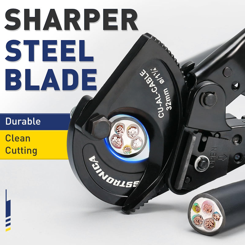 haisstronica Ratchet Cable Cutters,Heavy Duty Wire Cutters for Cutting Electrical Copper & Aluminum Cable Wire Up to 240mm²(500 Kcmil) 240mm²
