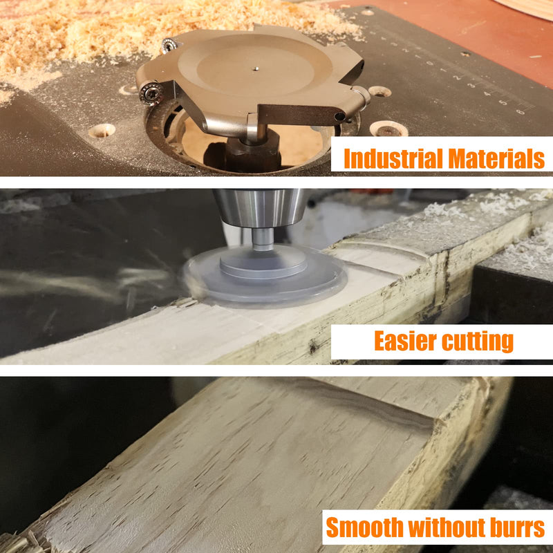 CNC Spoilboard Surfacing Router Bit, 6-Flute 1/2" Shank 4" Cutting Diameter, Carbide Insert Slab Flattening Router Bit Woodworking Tools Comes with 10PCS Blade 1/2" Shank-4" Dia.(R5 Round blade)