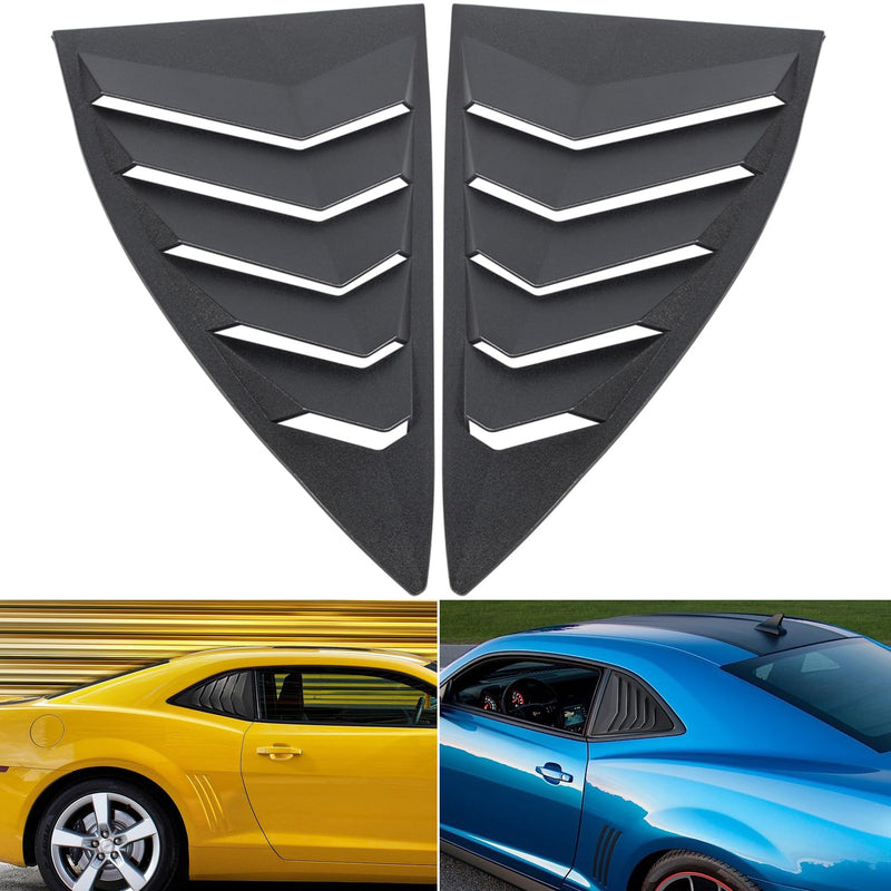 Side Window Louvers for Chevrolet Camaro LS LT RS SS GTS 2010-2015 Windshield Sun Shade Cover Lambo Style Window Cover Matte Black(2pcs)