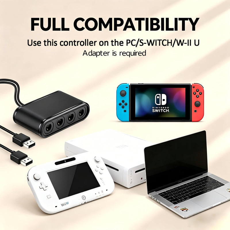 Lyvix Wired Controller Compatible with Gamecube & Wii, Emerald | Plug & Play, Zero Latency, Multiplayer Competitive Matches, ABS Plastic