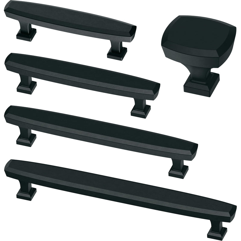 Franklin Brass 10 Pack Matte Black Cabinet Knobs 1-1/4 inch (32mm) Kitchen Cabinet Handles and Drawer Knobs for Cupboards, Dressers, Furniture, Bathroom Vanity |Beveled 1-1/4" (32mm) Knob