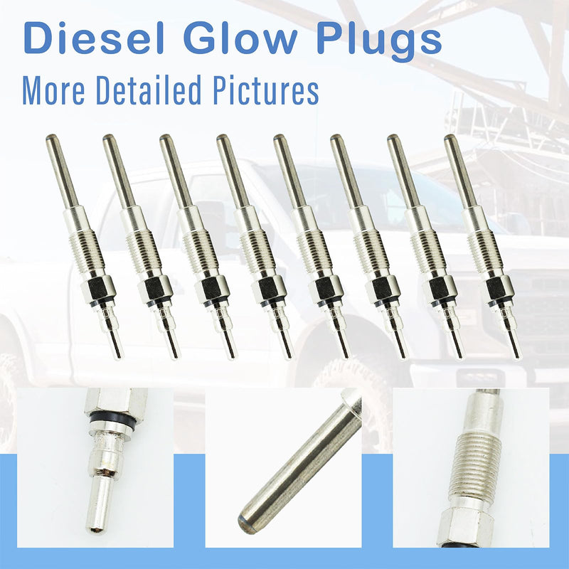 IDI 7.3L Diesel Glow Plugs F2TZ-12A342-A Compatible with 1988-1994 Ford F350 F250 E250 E350 (8Pcs)