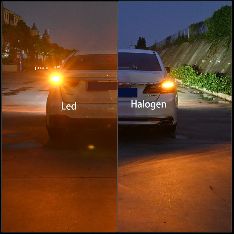 1157 Led Light Bulb Amber Yellow, 12V-24V 1157 7528 2357 2057 BAY15D LED Replacement Light Bulb for Brake Light Tail Light for Car RV Trailer Boat, 54SMD 3014 Chipset,4PCS 1157 BAY15D 4pcs