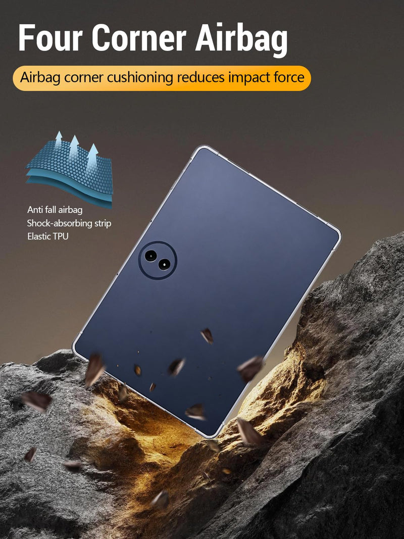 Clear Case for TCL TAB A1 Plus Tablet 12.2 Inch | 9445X Flexible TPU Shockproof Protective Cover with Airbag, Lightweight (Transparent) 12.2 inch (9445X)