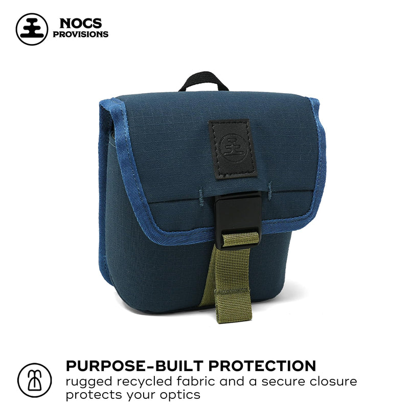 Nocs Provisions 42mm Binocular Pouch for Nocs 32mm Binoculars, Crossbody or Pack Mount Accessory - Harbor Blue