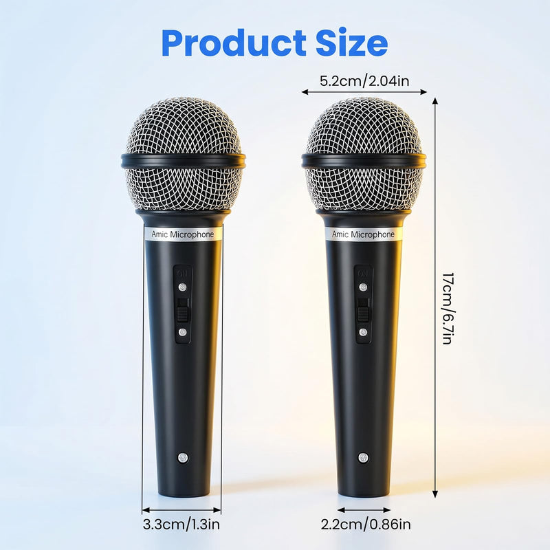 Yuanan 2 Pack Plastic Pretend Fake Microphone Prop for Cosplay Performance | Lightweight Simulation Mic Prop, Ideal Costume Accessory for Karaoke, Halloween, Christmas, and Birthday Party Favors